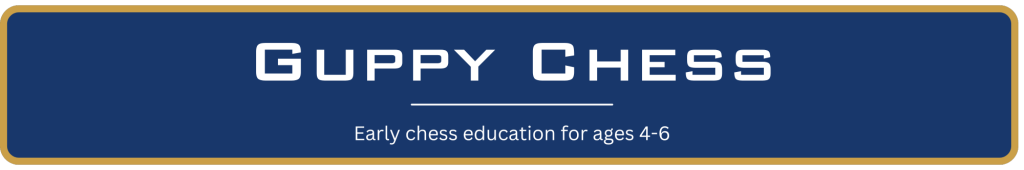 graphic reads Guppy Chess - Early Chess Education for Ages 4-6